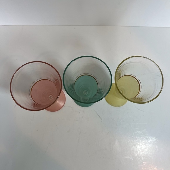 Set of Three Mid-Century Frosted Pilsner Glasses - Picture 2 of 7